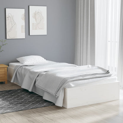 Giroletto Bianco in Legno Massello 75x190 cm Small Single - homemem39
