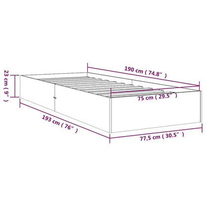 Giroletto in Legno Massello Grigio 75x190 cm Small Single - homemem39