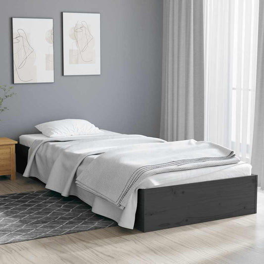 Giroletto in Legno Massello Grigio 75x190 cm Small Single - homemem39