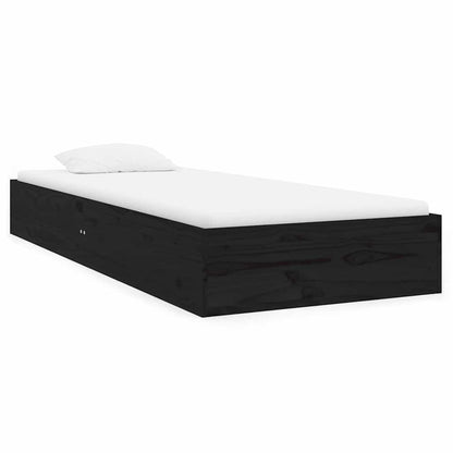Giroletto in Legno Massello Nero 75x190 cm Small Single - homemem39
