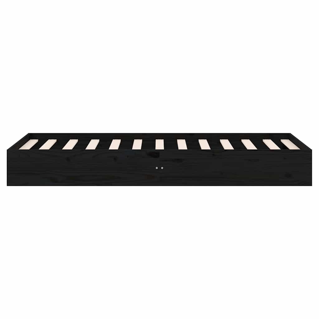 Giroletto in Legno Massello Nero 75x190 cm Small Single - homemem39