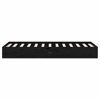 Giroletto in Legno Massello Nero 75x190 cm Small Single - homemem39