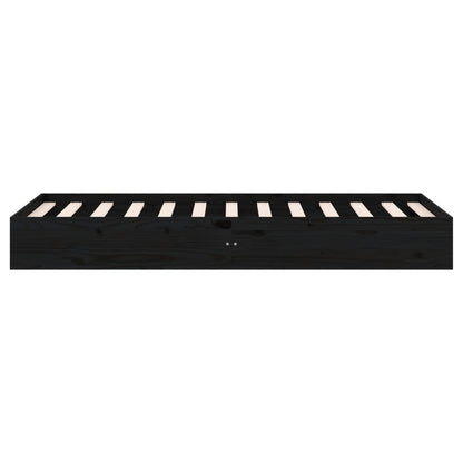 Giroletto in Legno Massello Nero 75x190 cm Small Single - homemem39
