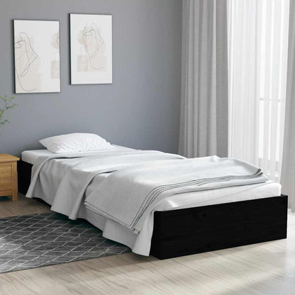 Giroletto in Legno Massello Nero 75x190 cm Small Single - homemem39
