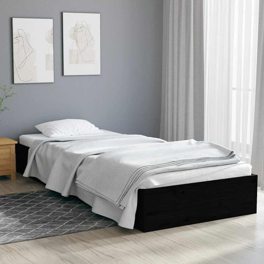 Giroletto in Legno Massello Nero 75x190 cm Small Single - homemem39