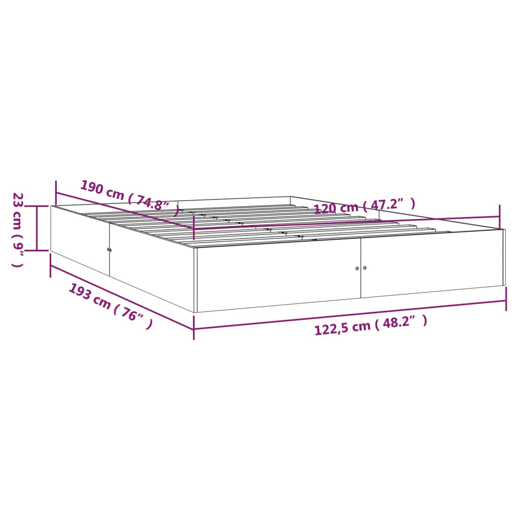 Giroletto in Legno Massello 120x190 cm Small Double - homemem39
