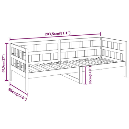 Dormeuse in Legno Massello di Pino 80x200 cm | homemem39