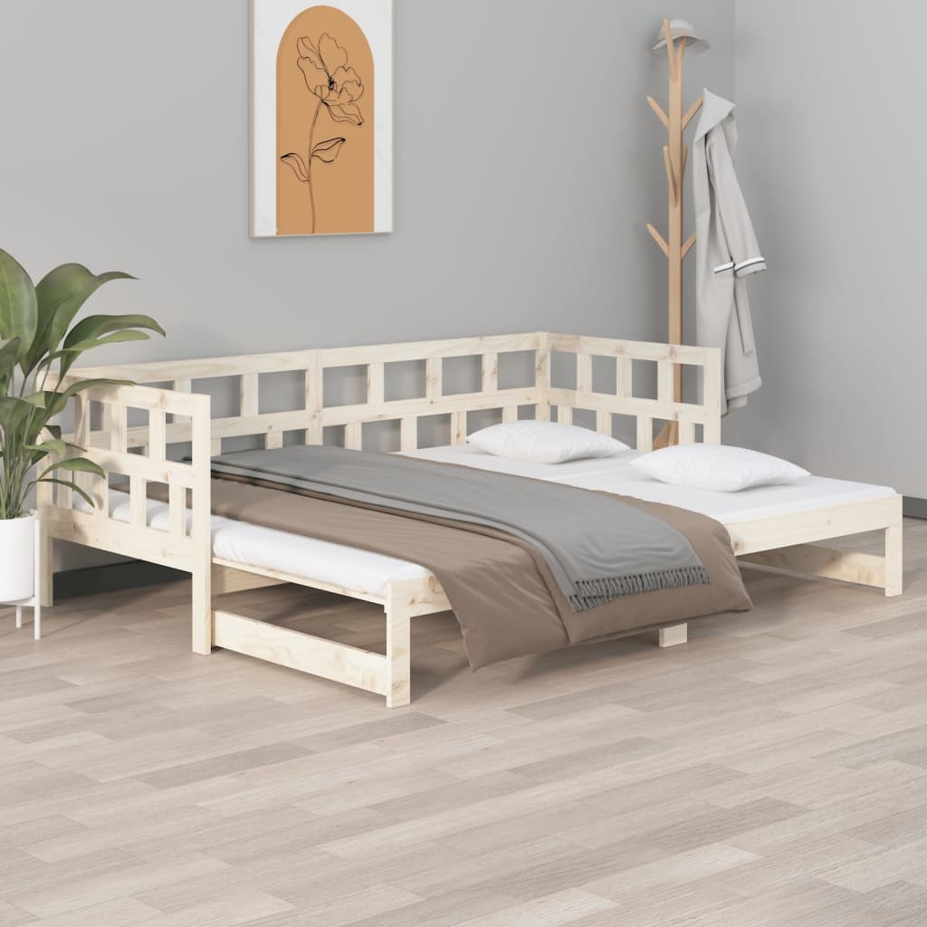 Dormeuse Estraibile Legno Massello Pino 2x(90x200) cm - homemem39