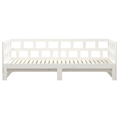 Dormeuse Estraibile Bianca Legno Massello di Pino 2x(90x200) cm | homemem39