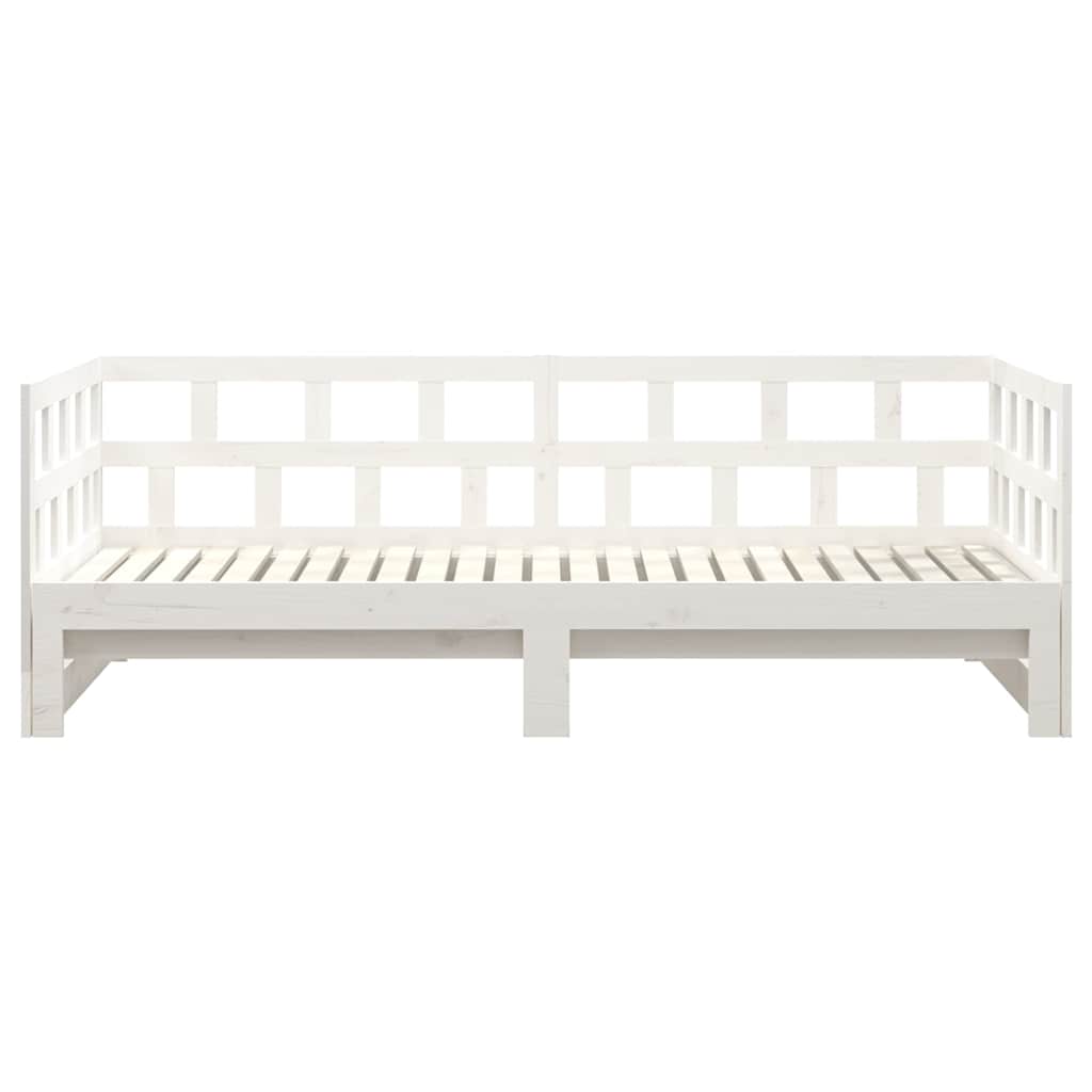 Dormeuse Estraibile Bianca Legno Massello di Pino 2x(90x200) cm