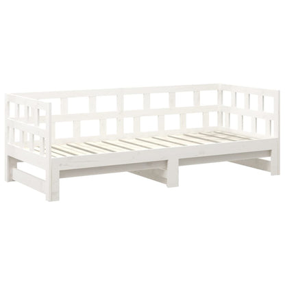 Dormeuse Estraibile Bianca Legno Massello di Pino 2x(90x200) cm | homemem39