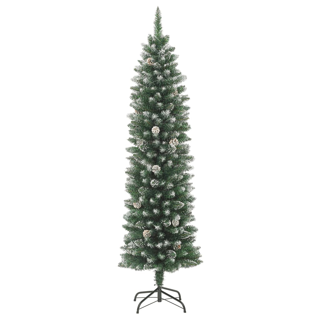 Albero di Natale Artificiale Sottile con Base 120 cm PVC - homemem39