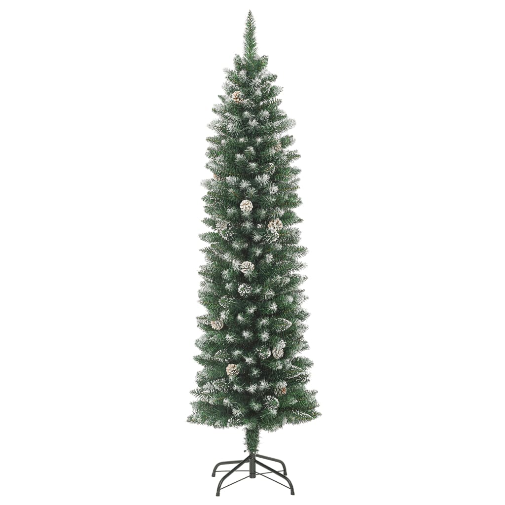Albero di Natale Artificiale Sottile con Base 150 cm PVC