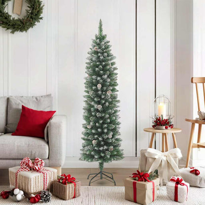 Albero di Natale Artificiale Sottile con Base 180 cm PVC