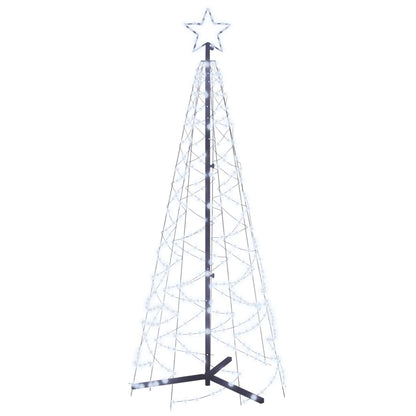 Albero di Natale a Cono Bianco Freddo 200 LED 70x180 cm