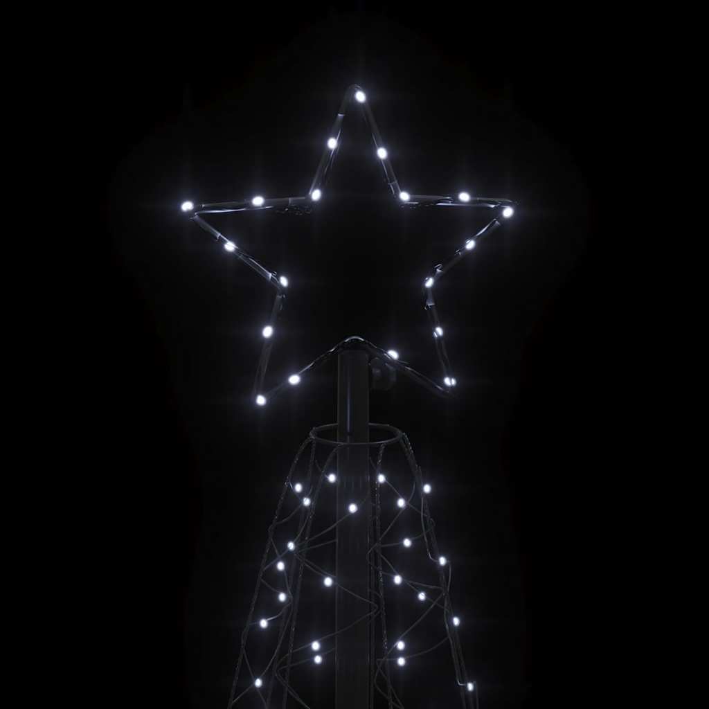 Albero di Natale a Cono Bianco Freddo 200 LED 70x180 cm - homemem39