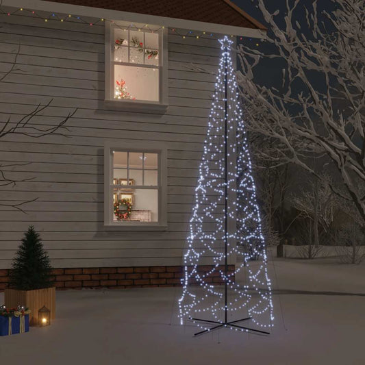 Albero di Natale a Cono Bianco Freddo 1400 LED 160x500 cm - homemem39