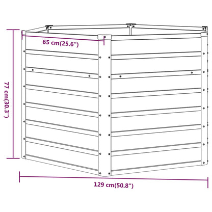 Letto Rialzato da Giardino Ruggine 129x129x77 cm Acciaio Corten - homemem39