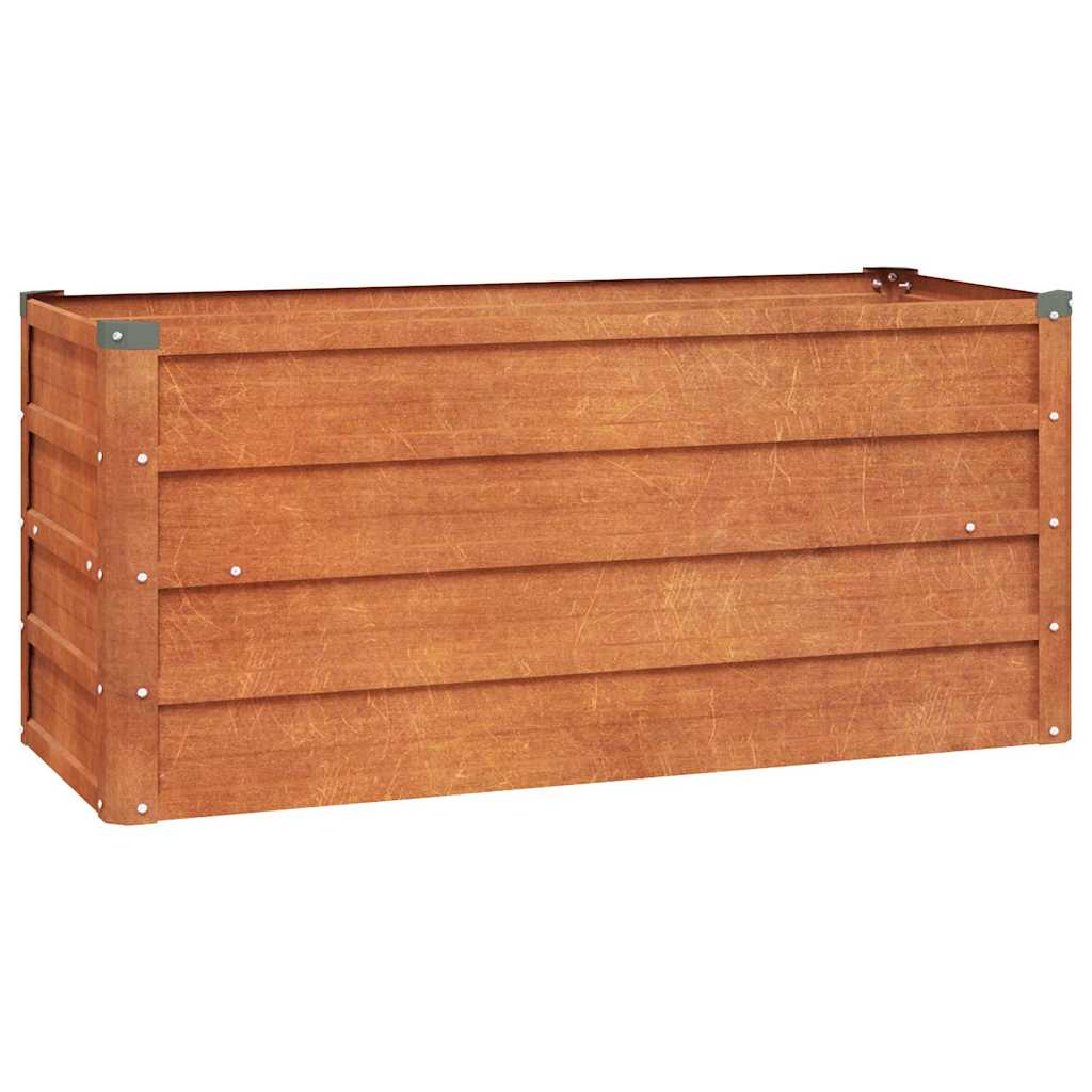 Letto Rialzato da Giardino Ruggine 100x40x45 cm Acciaio Corten - homemem39