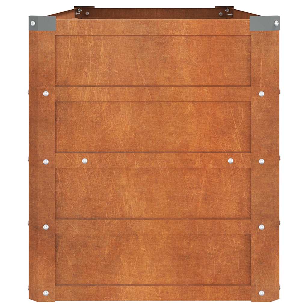 Letto Rialzato da Giardino Ruggine 100x40x45 cm Acciaio Corten - homemem39
