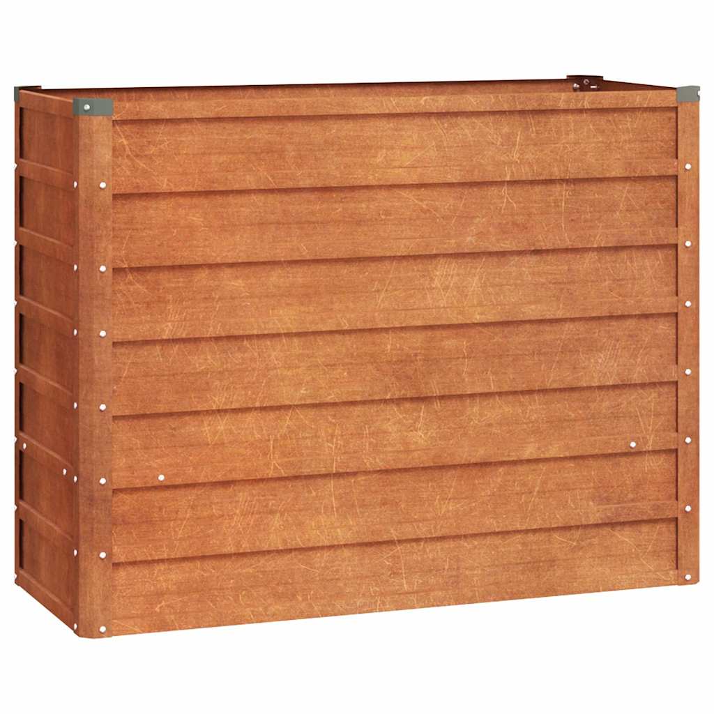 Letto Rialzato da Giardino Ruggine 100x40x77 cm Acciaio Corten | homemem39