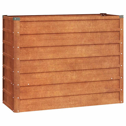 Letto Rialzato da Giardino Ruggine 100x40x77 cm Acciaio Corten | homemem39