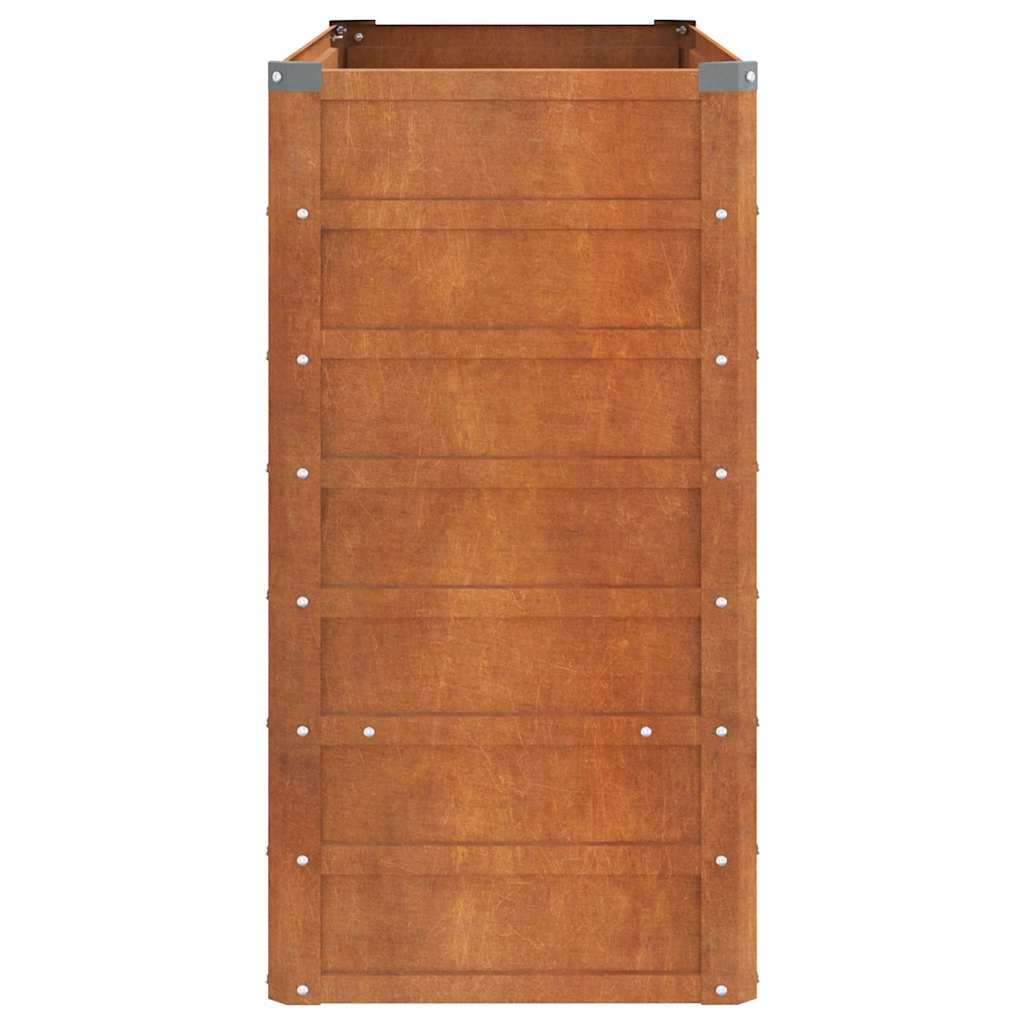 Letto Rialzato da Giardino Ruggine 100x40x77 cm Acciaio Corten | homemem39