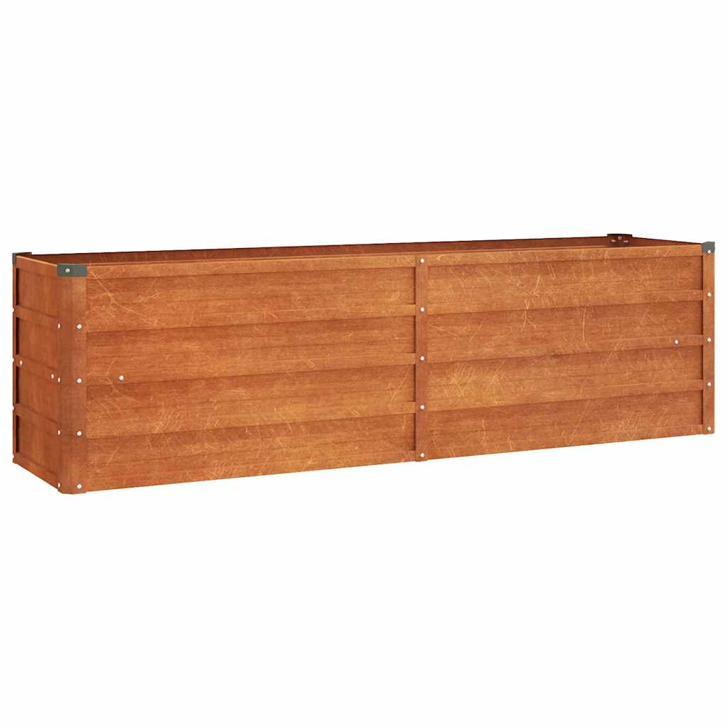 Letto Rialzato da Giardino Ruggine 160x40x45 cm Acciaio Corten | homemem39