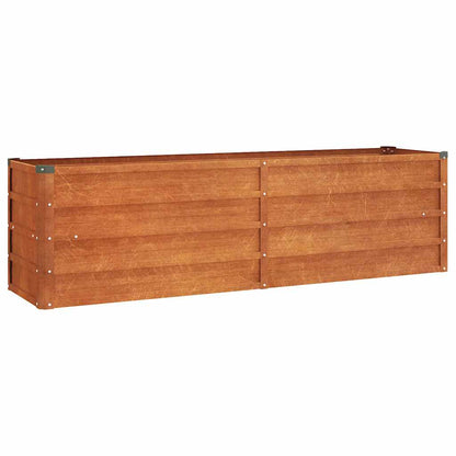 Letto Rialzato da Giardino Ruggine 160x40x45 cm Acciaio Corten | homemem39