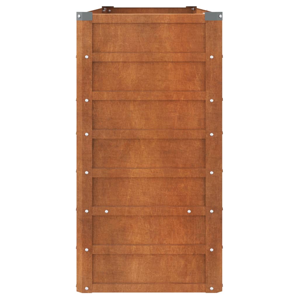 Letto Rialzato da Giardino Ruggine 160x40x77 cm Acciaio Corten - homemem39