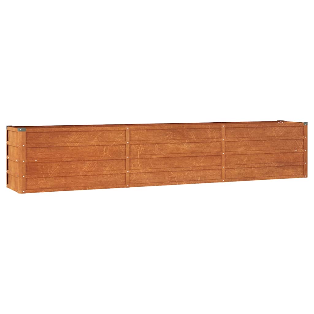 Letto Rialzato da Giardino Ruggine 240x40x45 cm Acciaio Corten | homemem39