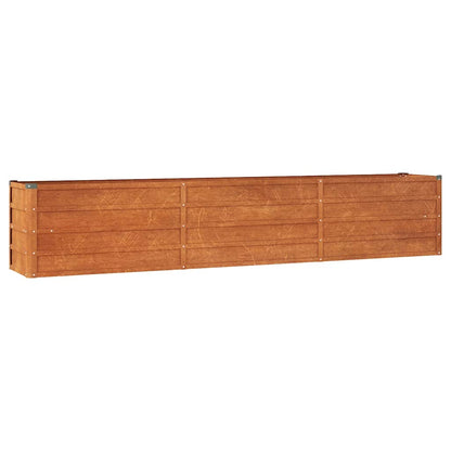 Letto Rialzato da Giardino Ruggine 240x40x45 cm Acciaio Corten | homemem39