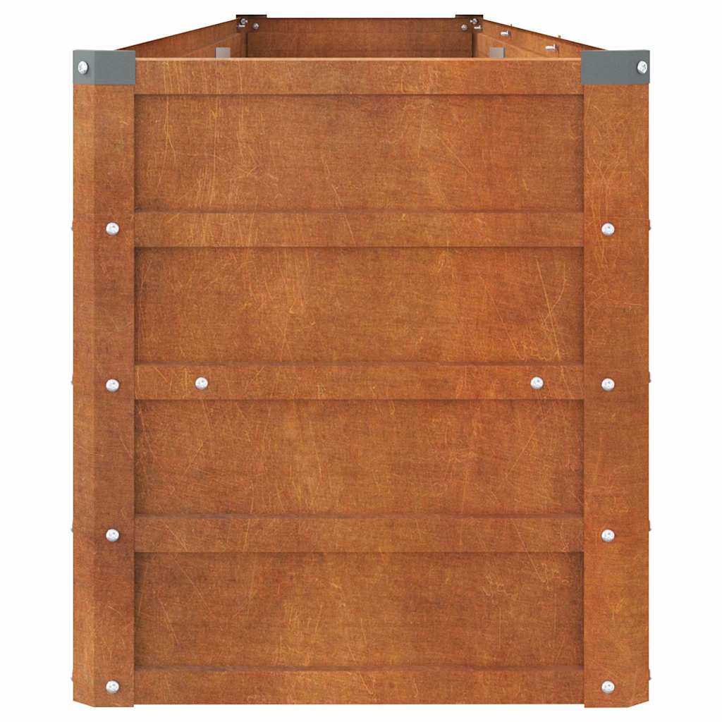 Letto Rialzato da Giardino Ruggine 240x40x45 cm Acciaio Corten | homemem39