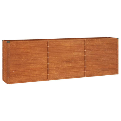 Letto Rialzato da Giardino Ruggine 240x40x77 cm Acciaio Corten - homemem39
