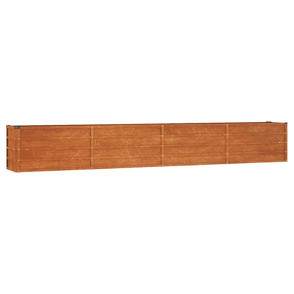 Letto Rialzato da Giardino Ruggine 320x40x45 cm Acciaio Corten | homemem39