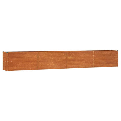 Letto Rialzato da Giardino Ruggine 320x40x45 cm Acciaio Corten | homemem39