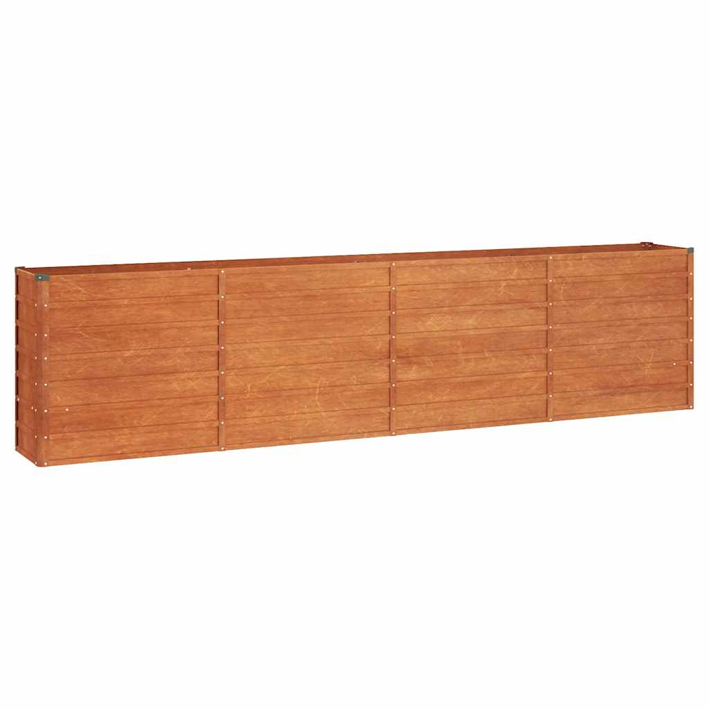 Letto Rialzato da Giardino Ruggine 320x40x77 cm Acciaio Corten | homemem39