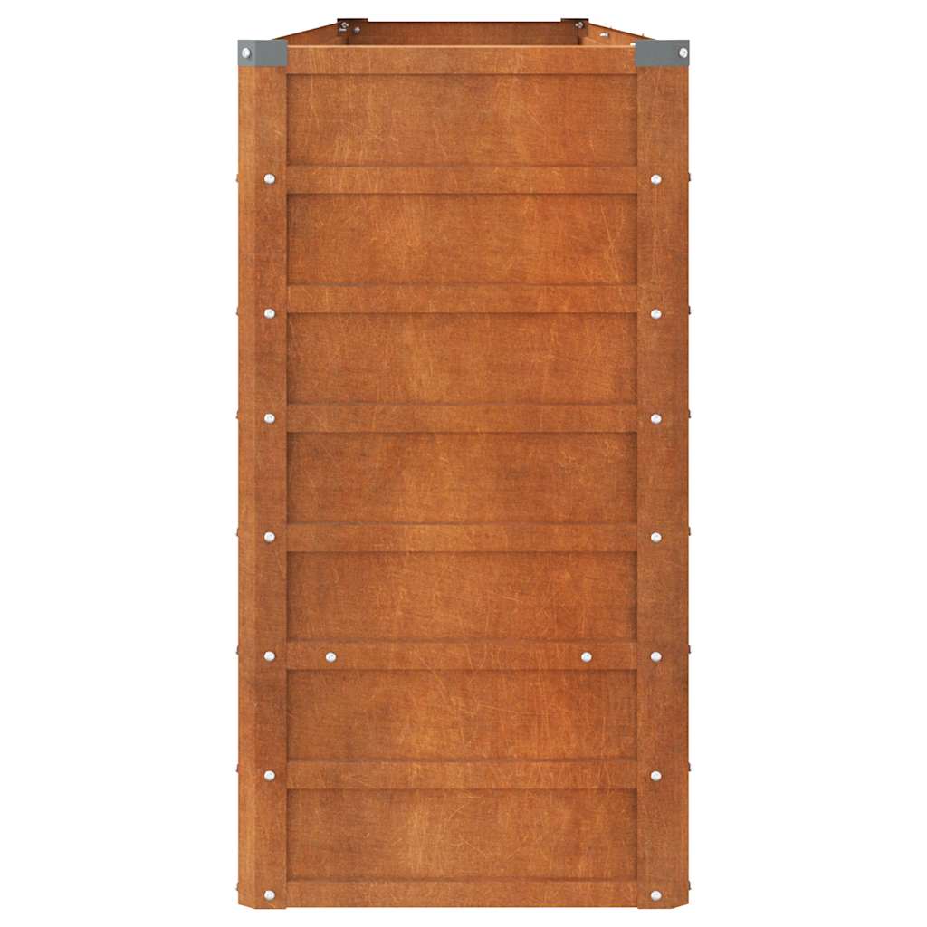 Letto Rialzato da Giardino Ruggine 320x40x77 cm Acciaio Corten | homemem39