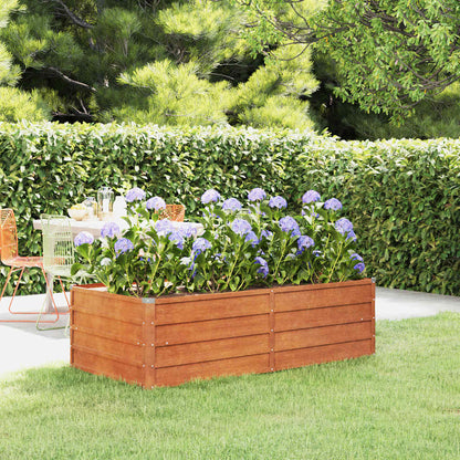 Letto Rialzato da Giardino Ruggine 160x80x45 cm Acciaio Corten - homemem39