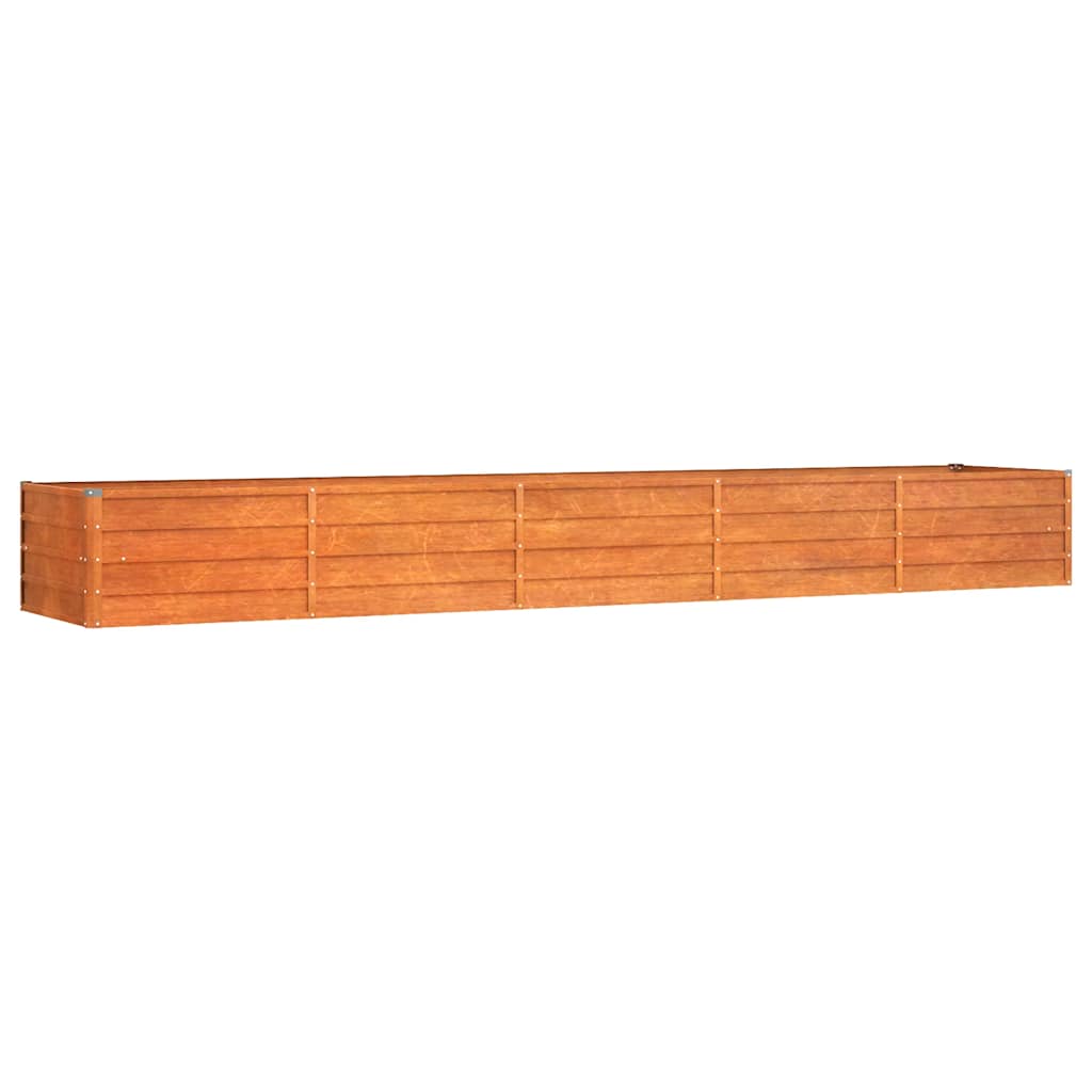 Letto Rialzato da Giardino Ruggine 400x80x45 cm Acciaio Corten | homemem39