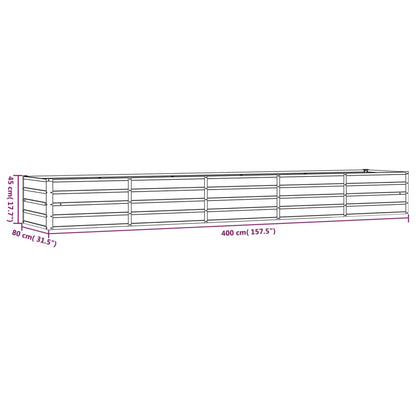 Letto Rialzato da Giardino Ruggine 400x80x45 cm Acciaio Corten - homemem39