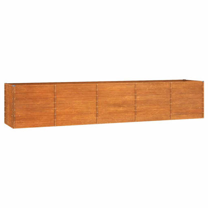 Letto Rialzato da Giardino Ruggine 400x80x77 cm Acciaio Corten | homemem39