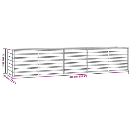 Letto Rialzato da Giardino Ruggine 400x80x77 cm Acciaio Corten - homemem39