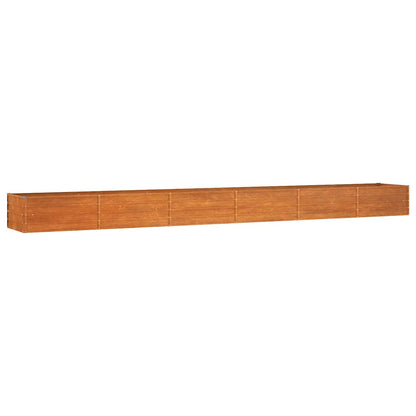 Letto Rialzato da Giardino Ruggine 600x80x45 cm Acciaio Corten | homemem39