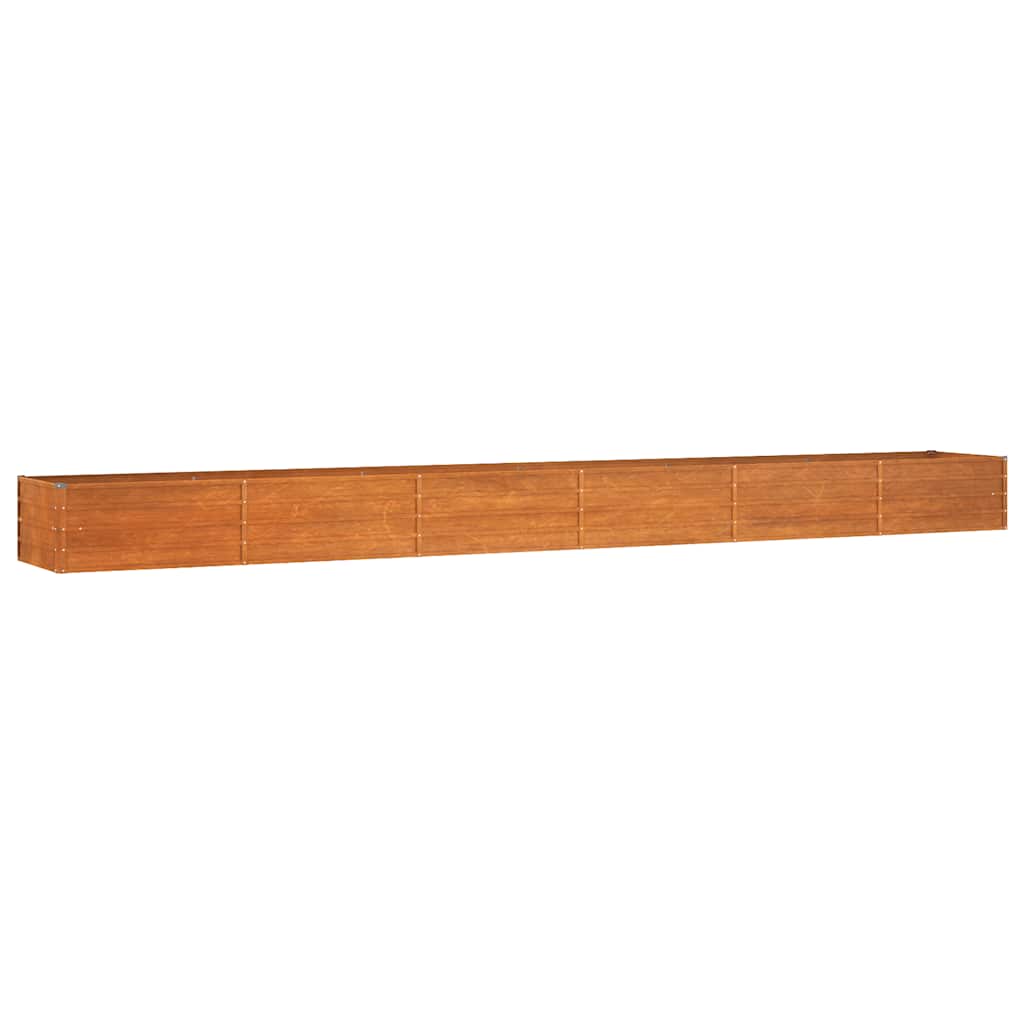 Letto Rialzato da Giardino Ruggine 600x80x45 cm Acciaio Corten - homemem39