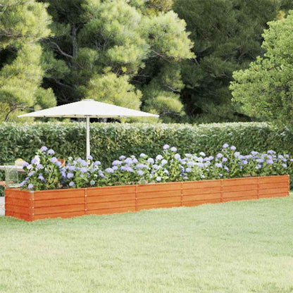Letto Rialzato da Giardino Ruggine 600x80x45 cm Acciaio Corten | homemem39