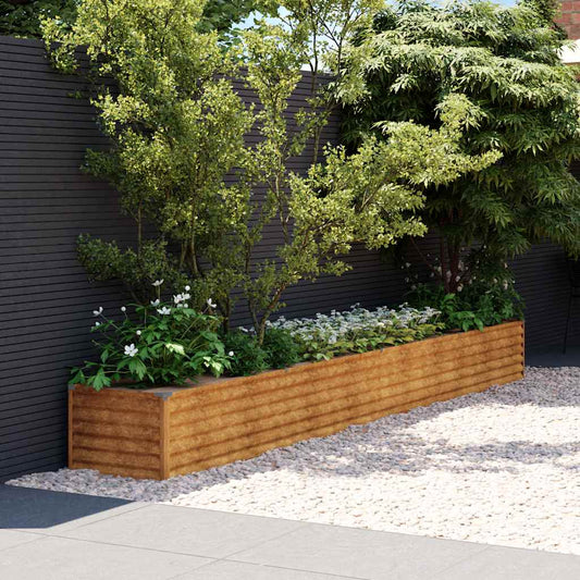 Letto Rialzato da Giardino 386x50x36 cm Acciaio Corten | homemem39