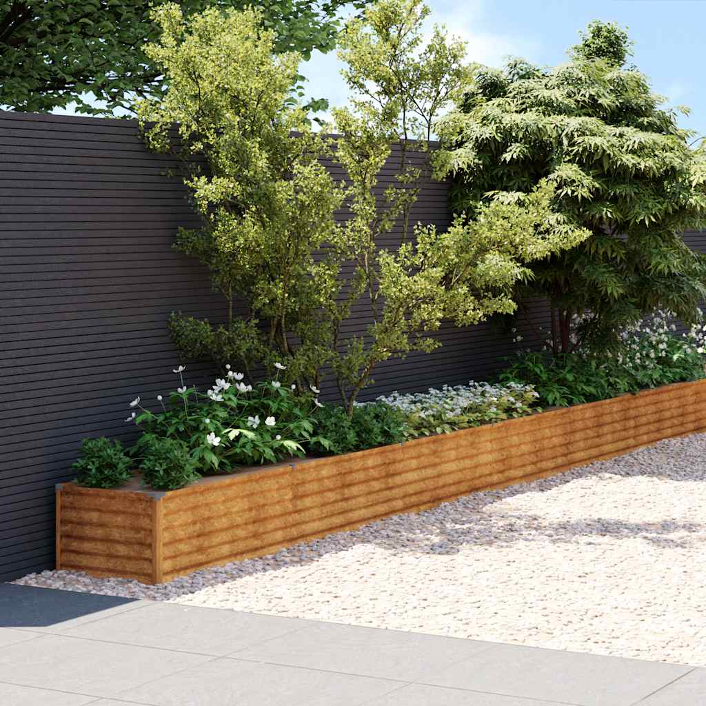 Fioriera Rialzata da Giardino 770x50x36 cm in Acciaio Corten | homemem39