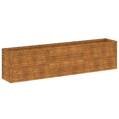 Letto rialzato da giardino 291x50x69 cm in acciaio Corten | homemem39