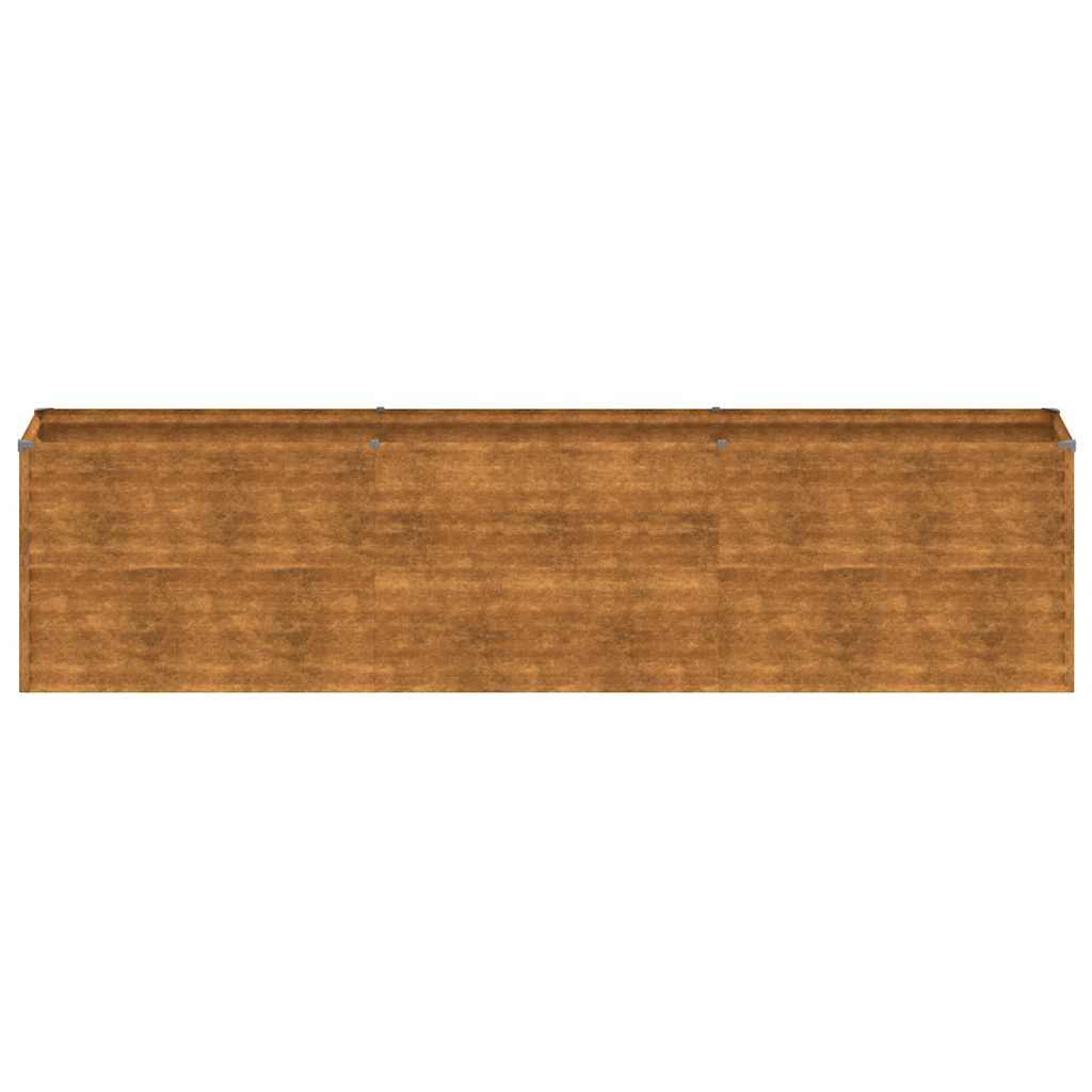 Letto rialzato da giardino 291x50x69 cm in acciaio Corten | homemem39